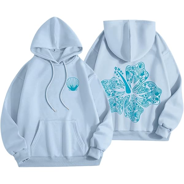 Amazon.com: Lubpow Cute Pink Flower Hoodie for Woman Preppy